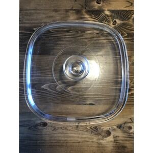 PYREX A12C GLASS Replacement LID 10 1/4" Square CLEAR Corning‎ Ware Cover MINT